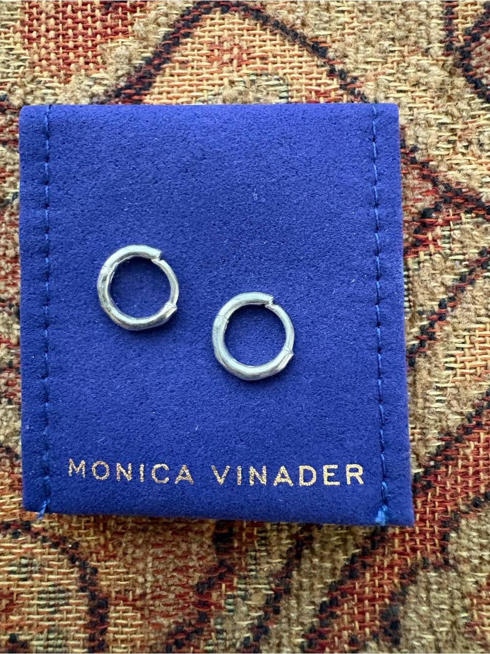 Monica Vinader Siren™ Muse Mini Huggie Earrings Sterling Silver Very Good Cond
